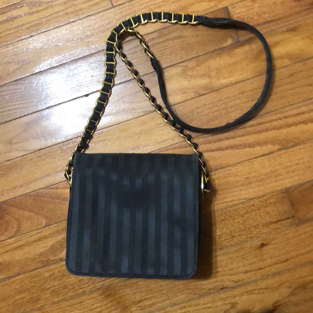LJS Collection Purse, Black with Gold Hardware